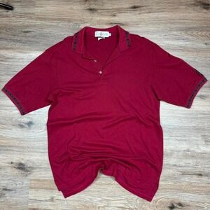 Vintage 90s clark and gregory belair red polo shirt‎ made in usa